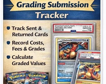 Pokemon Grading Submission Tracker | PSA BGS CGC Card Submission Log | Pokemon Card Spreadsheet Tracker | Digital Download