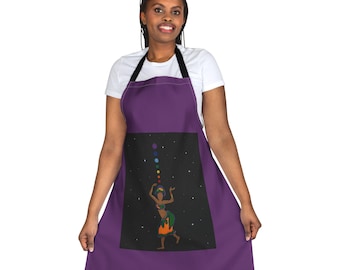 Dancing Spirit with Chakra Orbs Apron | Cosmic Energy Kitchen