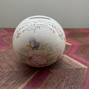 Royal Albert Beatrix Potter Jemima Puddle-Duck Money Bank 1986 England Vintage Piggy Bank