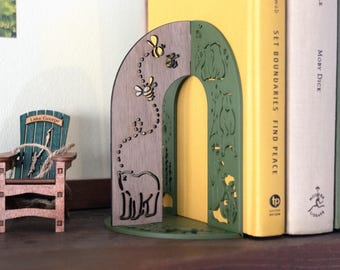 Bears in the Garden Wooden + Plastic Fold-Out Bookend