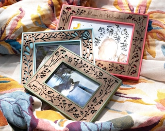 Lasergesneden lijst mama en baby beer | Gepersonaliseerde boslijst | Moederdagcadeau | Cadeau kraamcadeau | Echografielijst | Polaroid-lijst