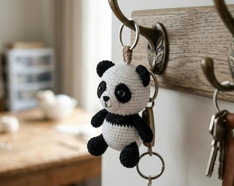 Panda Schlüsselanhänger Muster PDF häkeln