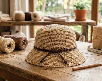 Patroon gehaakte raffia vissershoed – eenvoudige en stijlvolle doe-het-zelf-pdf