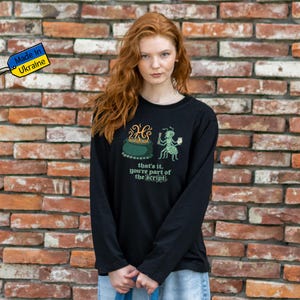 Ameisen Hexe Langarm Shirt, Baumwoll Coding Humor T-Shirt, Grafik Top (Hergestellt in der Ukraine)