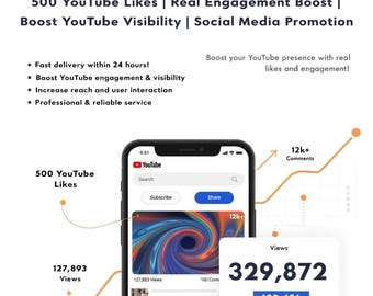 500 YouTube Likes | Real Engagement Boost | Social Media Promotion