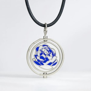 Arcane Pendant Necklace | Dual-Sided Blue Rose Design | Jinx, Ekko Inspired | Perfect Gift for Fans, League of Legends Hextech Cosplay