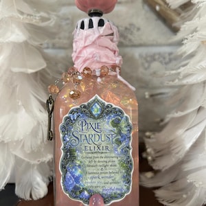 Pixie Stardust Elixir Bottle, Fairy Apothecary Decor, Whimsical Potion, Fairycore Charm