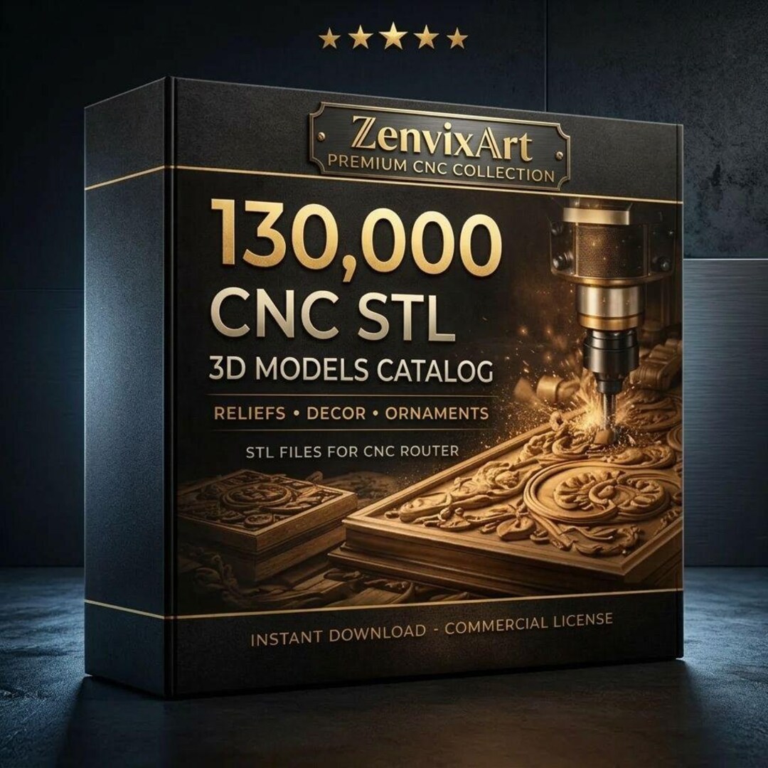 130,000+ Premium Cnc STL for Router Carving - Woodworking 3d Models ...