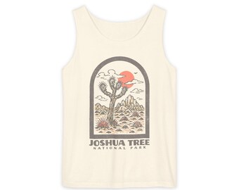 Joshua Tree National Park Tank Top | Desert Sunset Retro Artwork