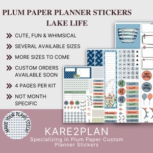 Könnte beinhalten: Planer-Aufkleber mit dem Thema Seeleben. Die Aufkleber enthalten verschiedene Designs wie Luftballons, eine gestreifte Tragetasche und Kalenderelemente. Die Aufkleber sind von Kare2Plan.