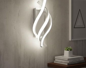 Applique a LED a spirale / Lampada da parete moderna bianca / Apparecchio di illuminazione artistica per la casa