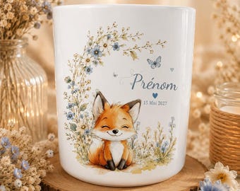 Gobelet Enfant Personnalisé Animaux de la Forêt, Cadeau Rentrée Prénom, Gobelet Sublimation Certifié CE, Gobelet enfant