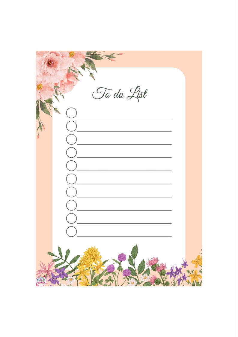 Flower Design to Do List - Etsy