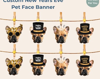 Custom Pet Photo Garland | New Years Eve Dog Face Banner (Digital Download)