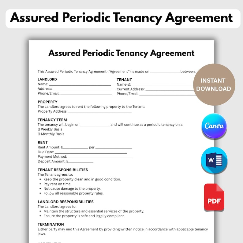 Assured Periodic Tenancy Agreement 2026 | RRA 2025 Compliant | England ...