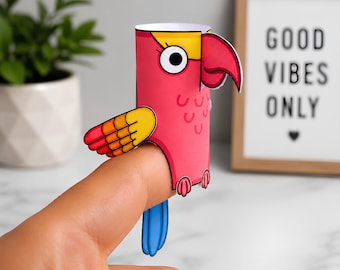 Bird Finger Puppets Printable PDF | DIY Paper Craft for Kids | Bird Craft Activity | Preschool & Kindergarten Craft | Instant Download PDF