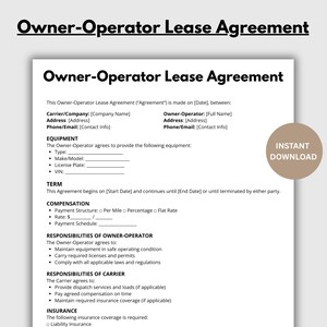 Modelo de Contrato de Arrendamento para Proprietário-Operador | Contrato de Transporte Rodoviário | Contrato para Despachante de Carga e Motorista | Download em PDF e Word Editável