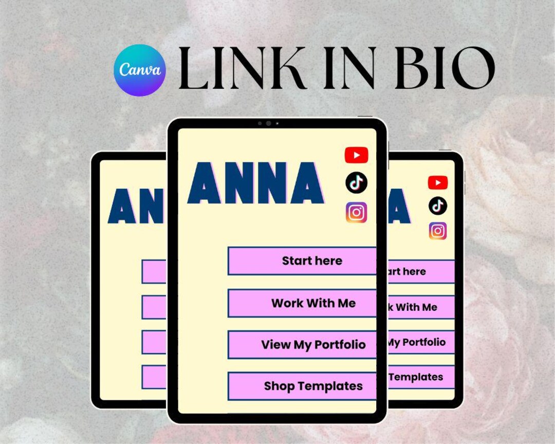 Canva Link in Bio Template for Creators | Instagram Portfolio Page ...