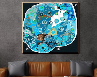 Terra Infinita Flat Earth Map XXL Landkarte Baumwollleinwand Poster Länder Jenseits Der Eiswand Extraterrestrische Druckflugzeug Antarktis-Territorium Geschenk