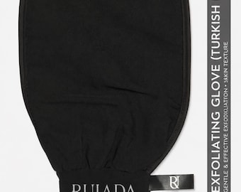 Black Turkish Silk Exfoliating Mitt, Deep Skin Peeling Bath Glove, Hammam Spa Accessory