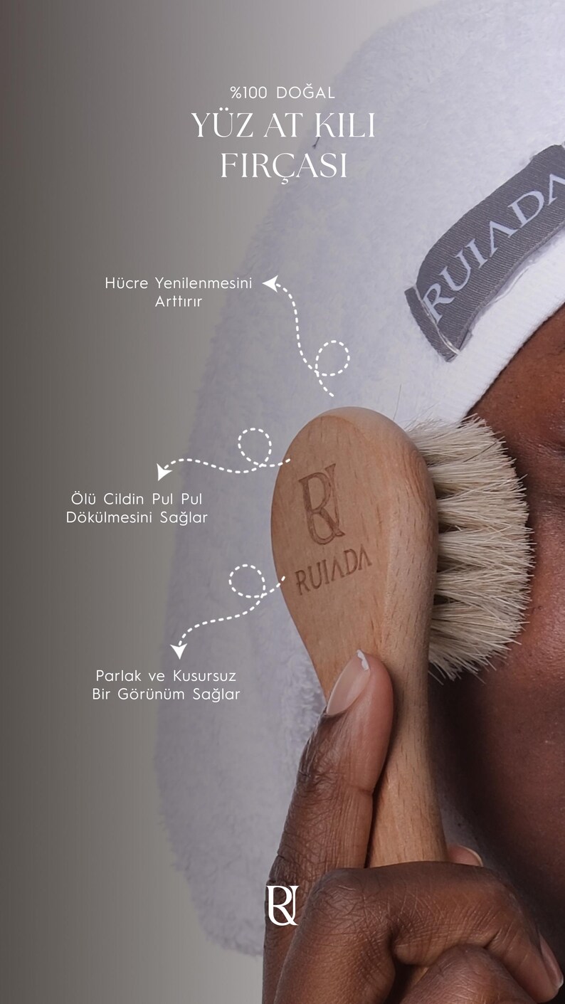 Natural Horsehair Body Brush Set - Cellulite Brush, Face Brush & Vegan Nail Brush - Elegant Touch image 6