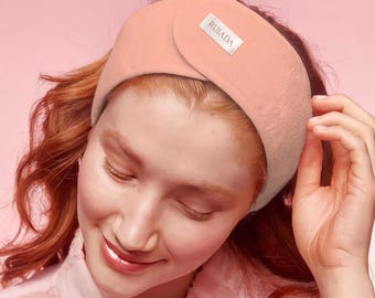 100% Cotton Spa Headband – Soft Terry Cloth Hair Wrap for Skincare, Makeup, Yoga
