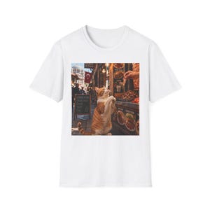 Begging Orange Tabby Cat for Doner Kebab | Istanbul Turkey Travel Cat T-Shirt | Funny Food Lover Tee | Cats Around the World　イスタンブールの街角　茶白猫