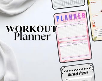 Fitness Workout Planner: Daily Training Log, Gym Journal (PDF PNG)