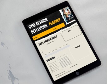 Gym Session Reflection Planner, Workout Tracker, Wellness Journal (PDF Download)