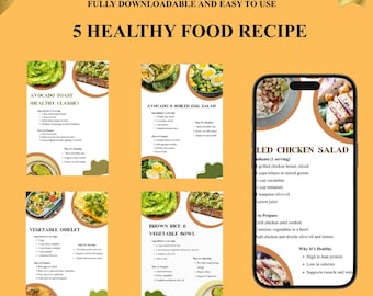 5 Healthy Recipes Nutrition Roadmap (PDF, PNG)