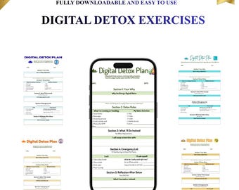 Digital Detox Exercises Toolkit: Mental Clarity Roadmap (PDF PNG)