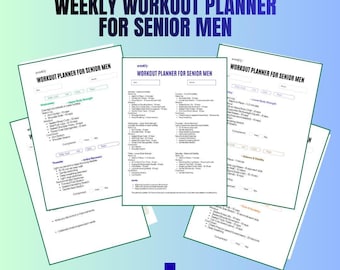 Senior Men Weekly Workout Planner & Fitness Journal (PDF)