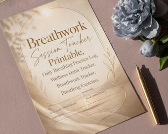 Breathwork Session Tracker Printable, Daily Breathing Practice Log, Wellness Habit Tracker, Breathwork Tracker, Breathing Exercises