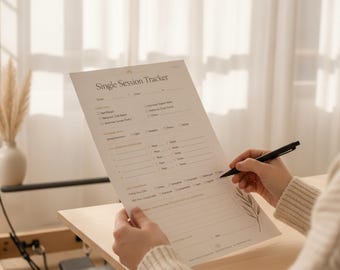 Pilates and Reformer Workout Log Printable, Fitness Tracker, Exercise Journal, PDF Download, Pilates Tracker, Fitness Journal