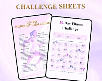 30-Day Workout Challenge Tracker | Fitness Habit Roadmap (PDF PNG)