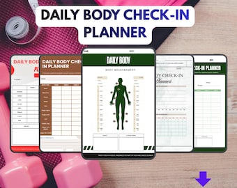 Daily Body Check-In Planner | Fitness Tracker, Workout Journal (PDF Log)