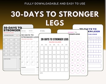 30-Day Lower Body Strength Tracker | Leg Day Workout Journal (PDF)