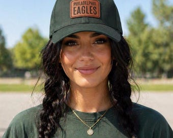 Philadelphia Eagles Hat, Philly Football Baseball Cap - Eagles Hat with Leather Patch