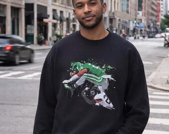Unisex Saquon Barkley Jumping Sweatshirt - Philadelphia Eagles Shirt, Eagles Crewneck, Philly Football, Go Birds