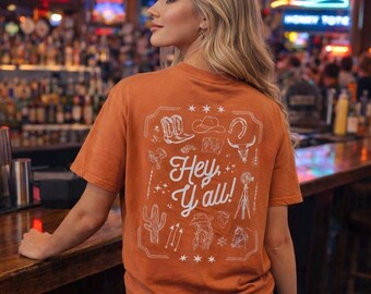 Hey Y'all Western Graphic Tee – Southern Bachelorette Nashville Shirt