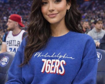 Philadelphia 76ers Sweatshirt - Sixers Crewneck, Retro Basketball Shirt, Trust the Process
