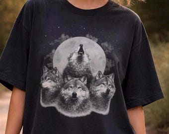 Howling Wolf Pack T-Shirt - 90s Vintage Wolf Shirt