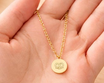 Dainty Gold Pretzel Necklace – Minimalist Philly Charm, Pennsylvania Gift