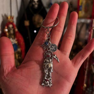 Enchanted Santa Muerte Protection Key Chain