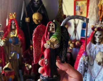 Reversible Santa Muerte Statue Holding Cornucopia