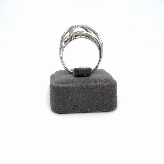 18K White Gold Ruby Diamond Infinity Band Ring, N… - image 4