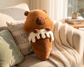 Peluche mignonne ours crème glacée pour chiens, peluche animal amusante, peluche douce pour chiot, peluche dessert kawaii, jouet pour animal de compagnie et décoration d'intérieur