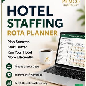 Hotel Staffing Rota Planner | Staff Scheduling Spreadsheet | Hotel Workforce Management Tool | Shift Planning Template | Excel Download