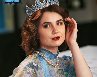 Baroque Crystal Queen Crown Tiara