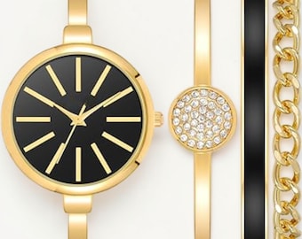 Elegant Women’s Bangle Watch Bracelet Set